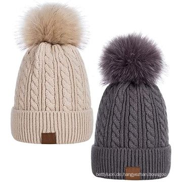 Weiche Stretch -Kabel -Strick -Mütze Winter Beanie Hut